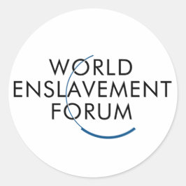 World Enslaving Forum WEF Logotyp Parody Runt Klistermärke