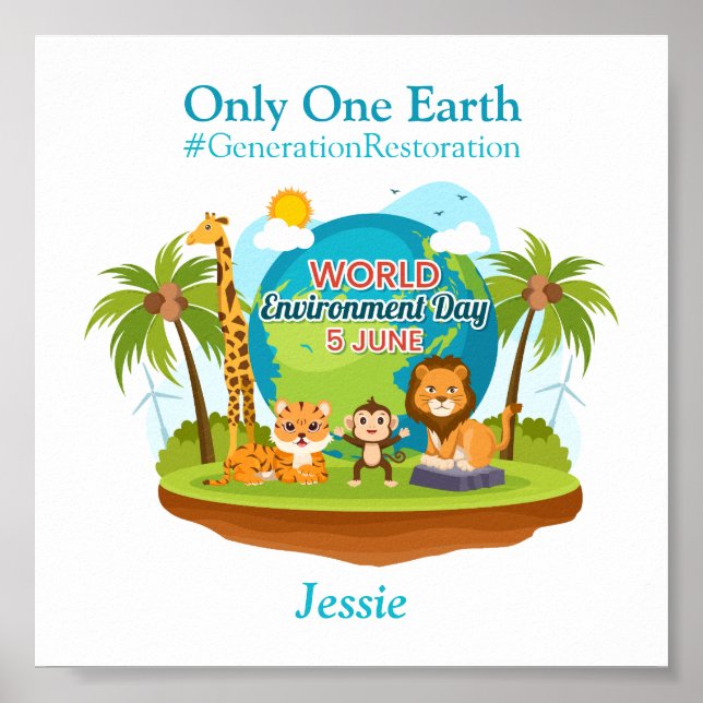 World Environment Day Anpassningsbar Text Jungle A Poster (Framsidan)