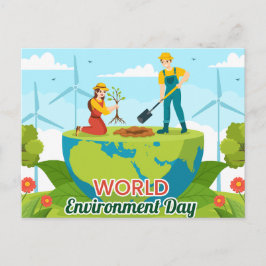 World Environment Day Anpassningsbar Text Plant Tr Vykort