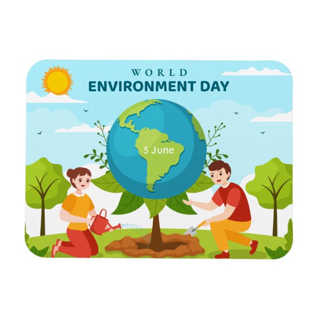 World Environment Day Tree Planting Magnet (Horisontell)