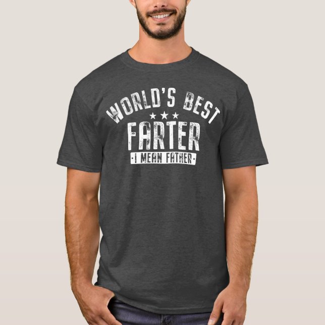 World Farter I Elak Far Far Dagen Retro Pappa T Shirt (Framsida)