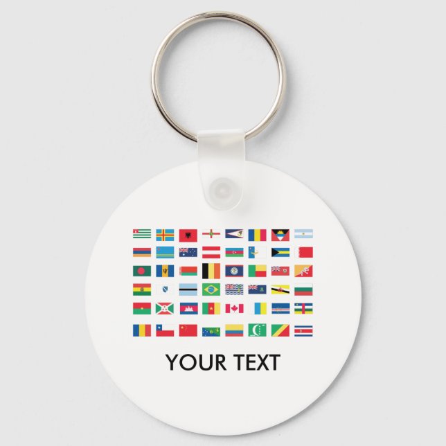 World Flagga Keychains Nyckelring (Framsida)