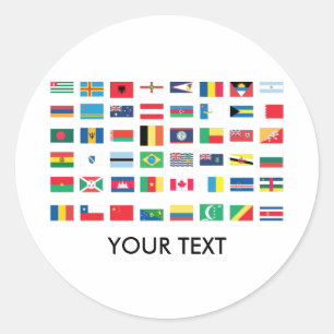 World Flagga Stickers Runt Klistermärke