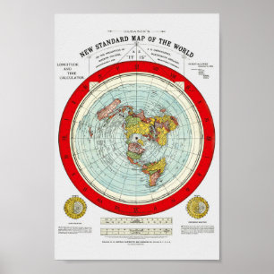 World Gleason 1892 New Standard Karta Poster