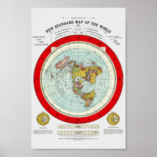 World Gleason 1892 New Standard Karta Poster