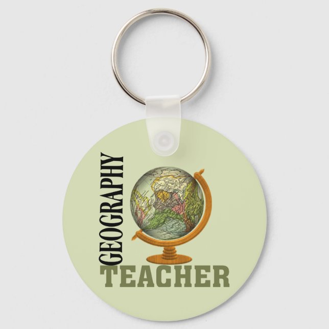 World Globe Geography Teacher Nyckelring (Framsida)