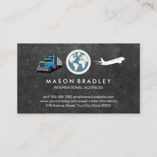 World Globe Icon   Semi Lastbil   Luft Flygplan Visitkort