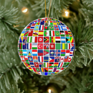 World Globe Julgransprydnad Keramik