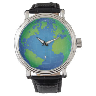 World Globe Karta Armbandsur