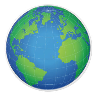 World Globe Karta Knopp