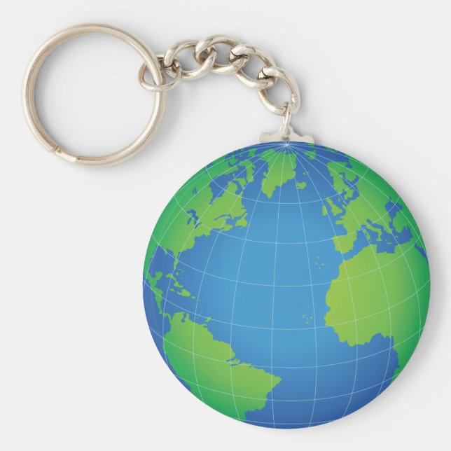 World Globe Karta Nyckelring (Framsidan)