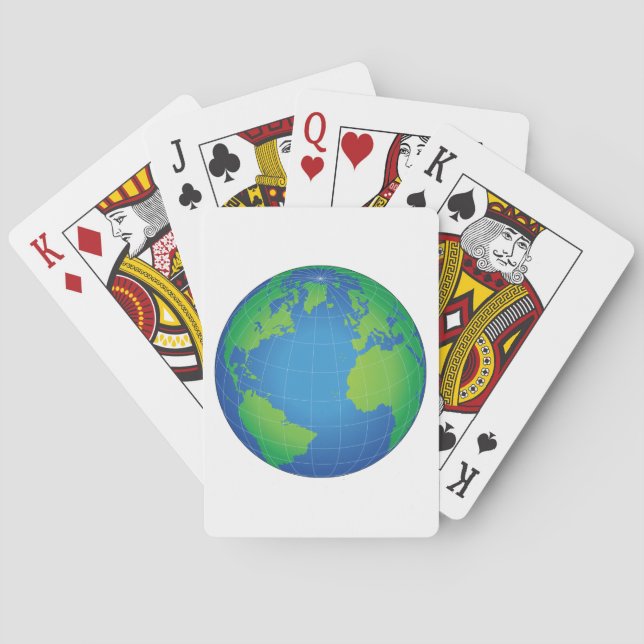 World Globe Karta Spelkort (Baksidan)