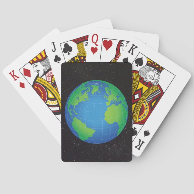 World Globe Karta Starry Himlar Spelkort (Baksidan)
