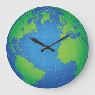 World Globe Karta Stor Klocka