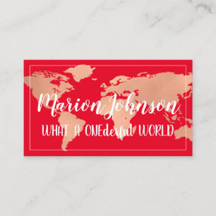 World Globe Karta Travel Agency Ro Fame Red Visitkort