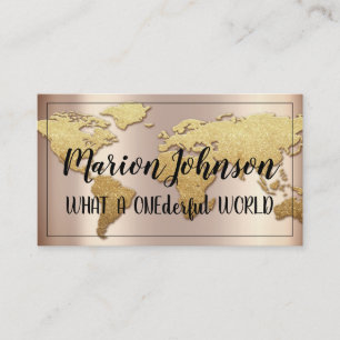 World Globe Karta Travel Agency Ro Guld Fame Visitkort