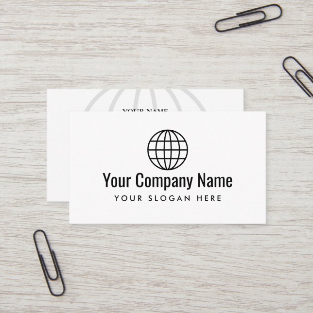 World Globe logotyp Business Card-mall Visitkort (Fram/Back In Situ)