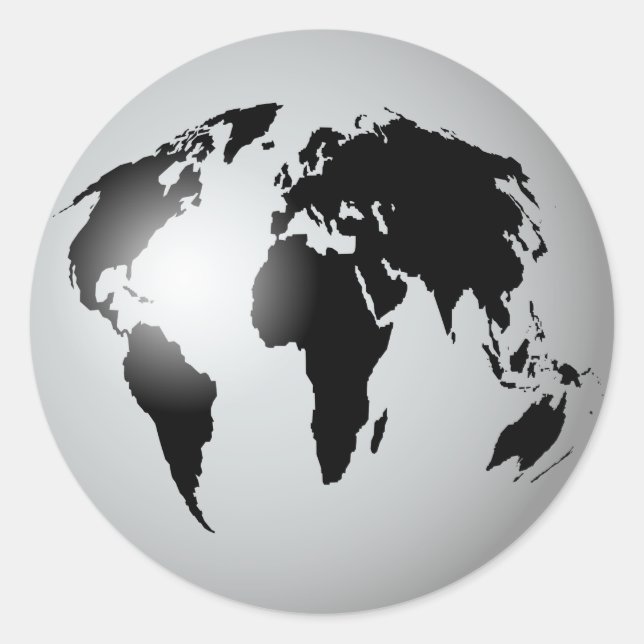 World Globe Runt Klistermärke (Framsida)