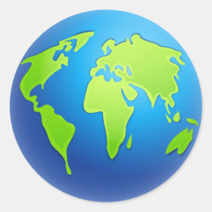 World Globe Runt Klistermärke