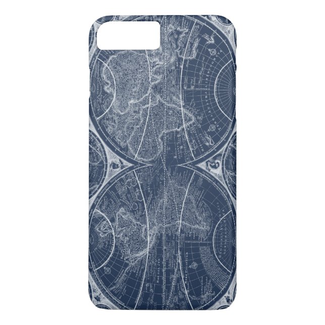 World Globes Blueprint Case-Mate iPhone Skal (Baksida)