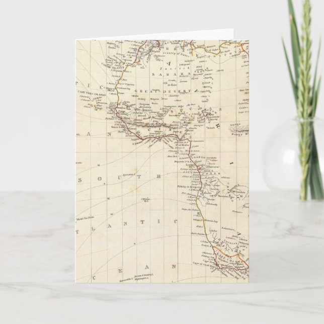 World, gnomonic proj I Afrika och Sydeuropa Helgkort (Framsida)