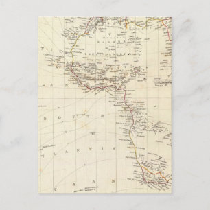 World, gnomonic proj I Afrika och Sydeuropa Vykort