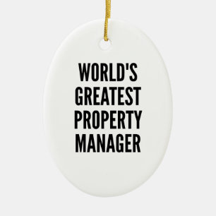 World Greatest Egendom Manager Julgransprydnad Keramik