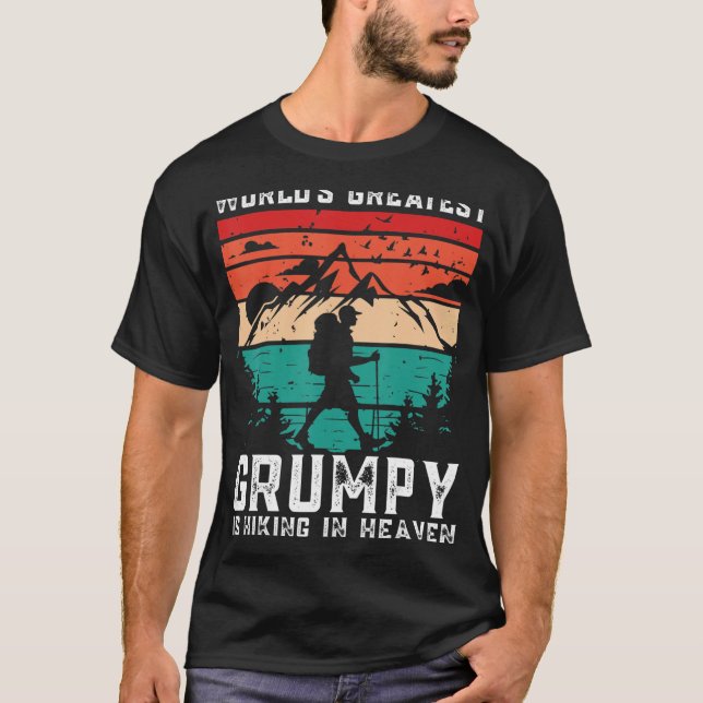 World Greatest Grumpy Hiking in Heaven Family Memo T Shirt (Framsida)