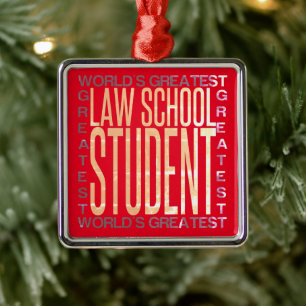 World Greatest Law School Student Julgransprydnad Metall