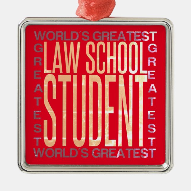 World Greatest Law School Student Julgransprydnad Metall (Framsidan)