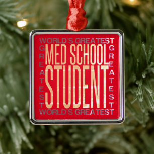 World Greatest Med School Student Julgransprydnad Metall