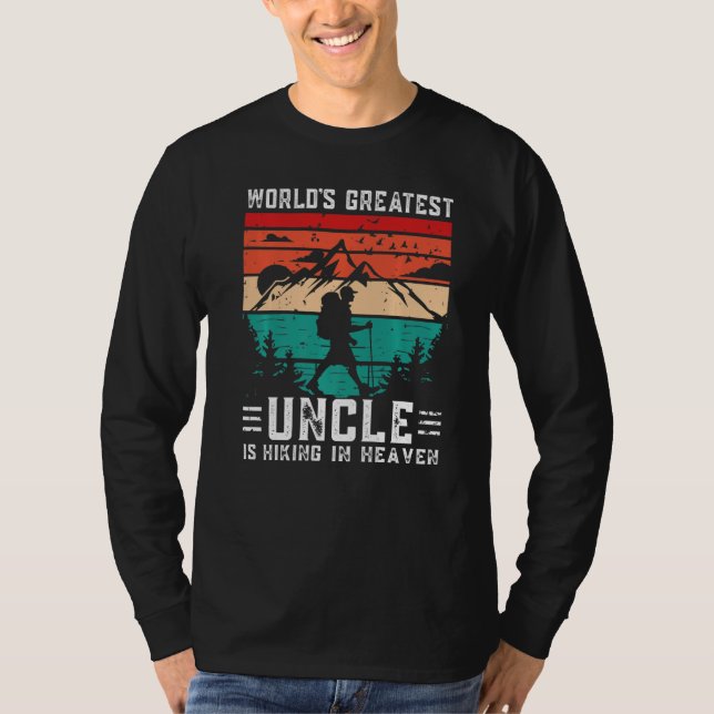 World Greatest Uncle Hiking in Heaven Family Memor T Shirt (Framsida)