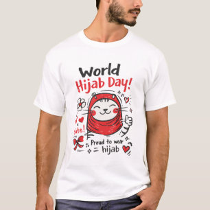 World Hijab Day Söt Katt Illustration – Stolt att T Shirt