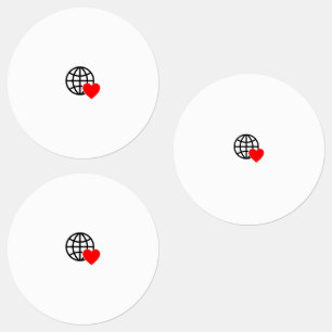 World Kärlek Globe Icon   Sommardesign för hjärtat Klistermärke
