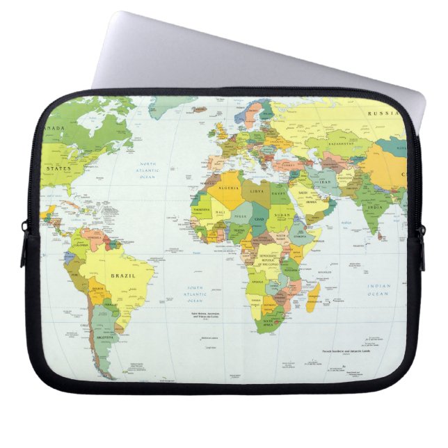 World+karta+globe+land+atlas Laptop Fodral (Framsidan)