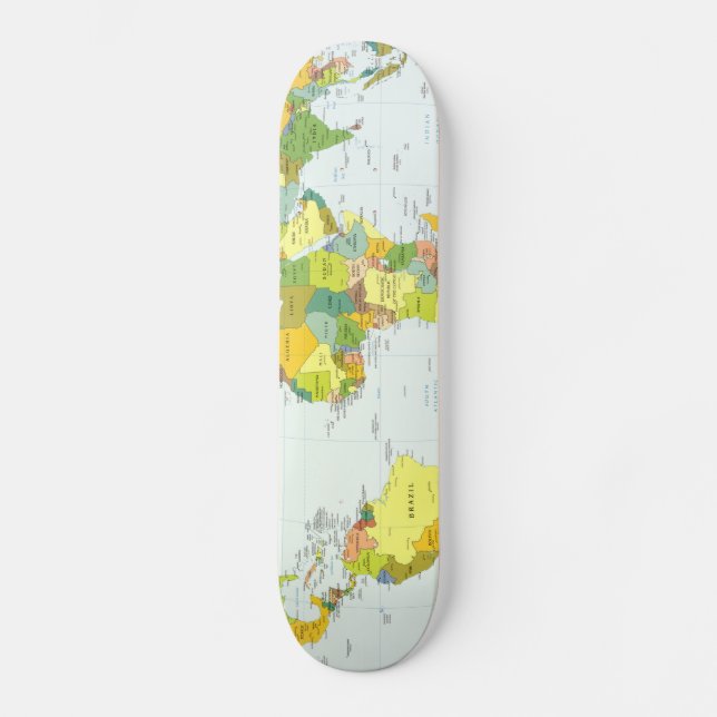 World+karta+globe+land+atlas Skateboard Bräda 20 Cm (Framsida)