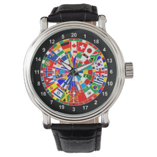 World land flagga darts board match-tjurar armbandsur