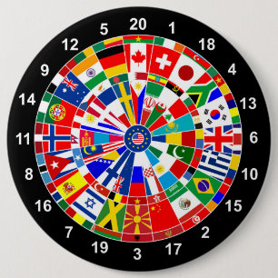 World land flagga darts board match-tjurar knapp