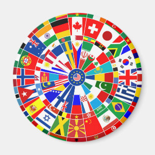 World land flagga darts board match-tjurar magnet