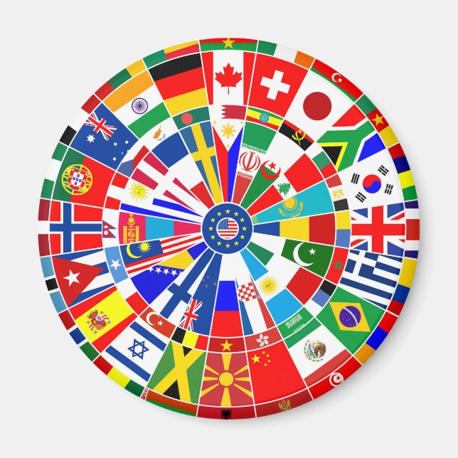World land flagga darts board match-tjurar magnet (Framsidan)
