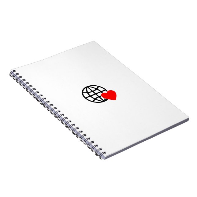World Love Globe Icon | Heart Earth Summer Design Anteckningsbok (Högra Sidan)