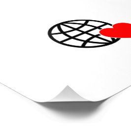 World Love Globe Icon | Heart Earth Summer Design Fototryck
