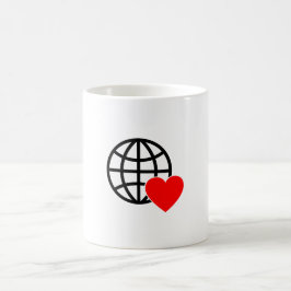 World Love Globe Icon | Heart Earth Summer Design Kaffemugg