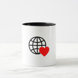World Love Globe Icon | Heart Earth Summer Design Mugg