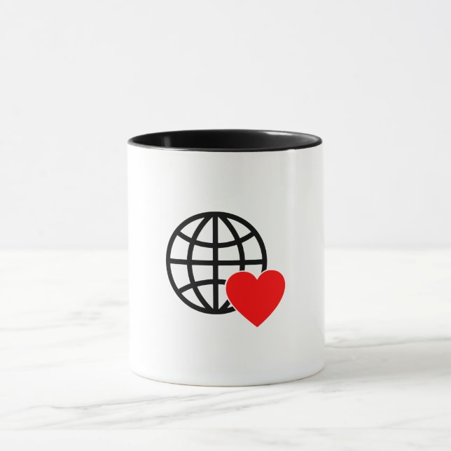 World Love Globe Icon | Heart Earth Summer Design Mugg (Center)