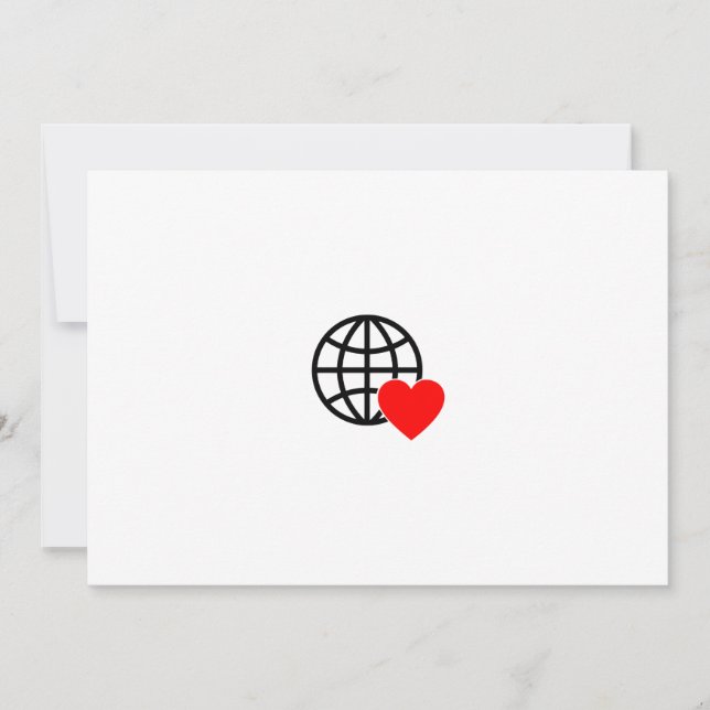 World Love Globe Icon | Heart Earth Summer Design Tack Kort (Framsida)