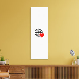 World Love Globe Ikon | Hjärtformad Jord Sommardes Canvastryck