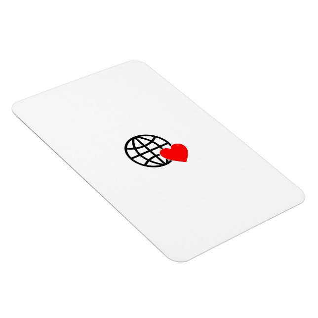 World Love Globe Ikon | Hjärtformad Jord Sommardes Magnet (Högersidan)