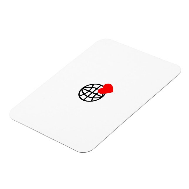 World Love Globe Ikon | Hjärtformad Jord Sommardes Magnet (Vänstra Sidan)