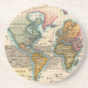 World Map 1700s Antique Underlägg